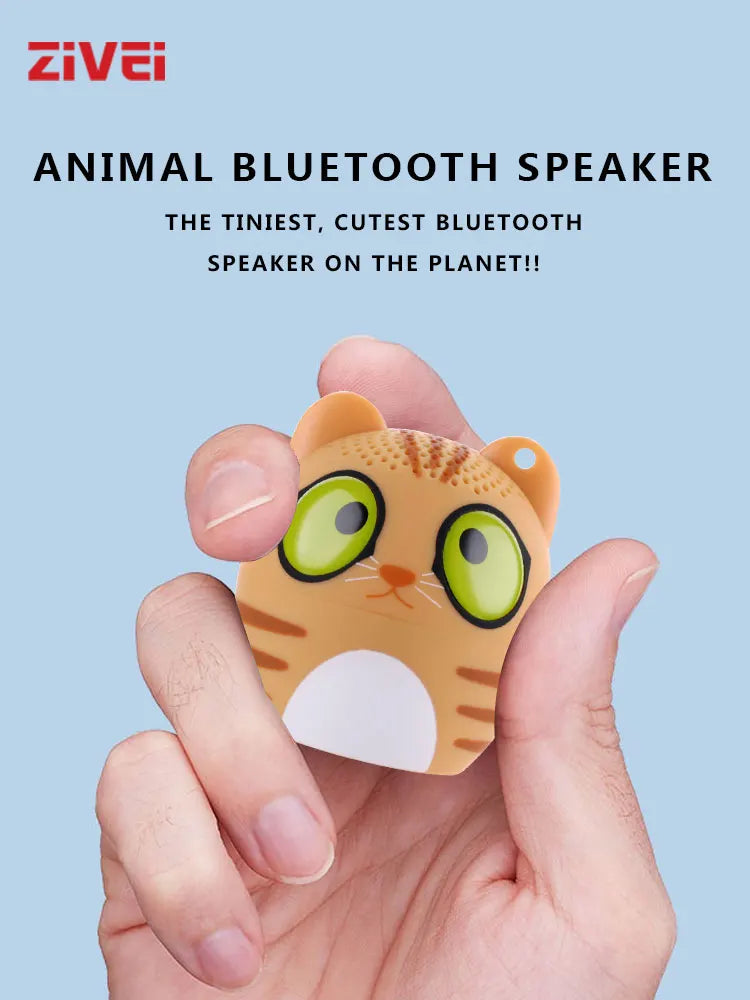 Mini alto-falante sem fio animal, Micro alto-falante bonito elegante, Poderoso orador Bluetooth, Estéreo