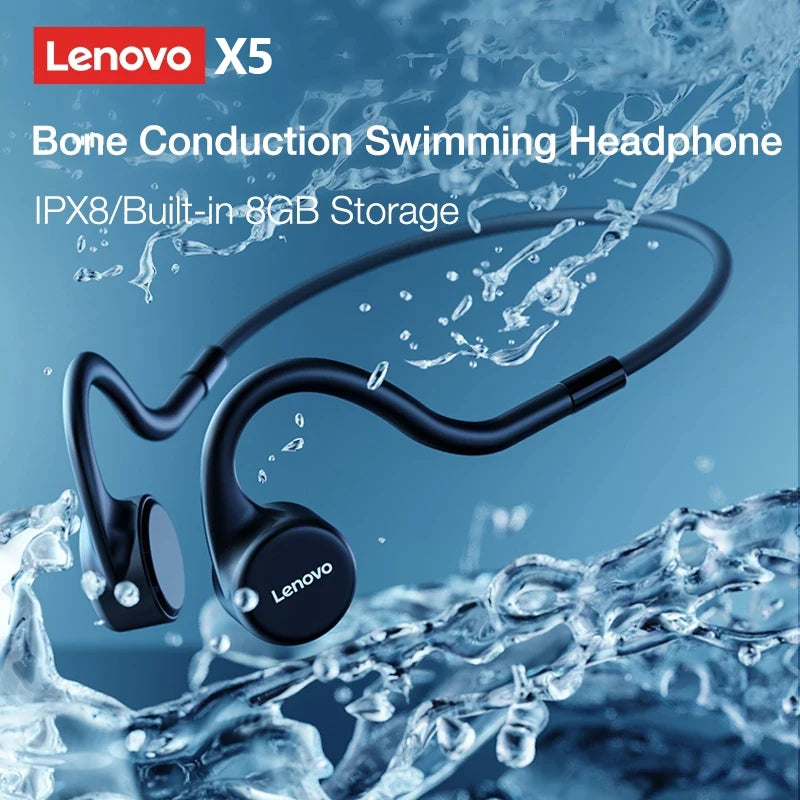 Lenovo-Fones de ouvido X3 Pro, Bluetooth, hifi, gancho de ouvido, fone de ouvido sem fio com microfone, fone impermeável