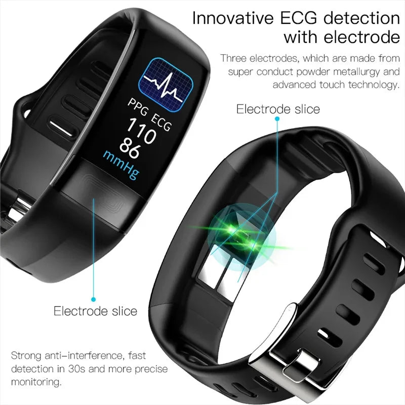 Smartwatch Health pulseira PPG+ECG pressão arterial medição frequência cardíaca