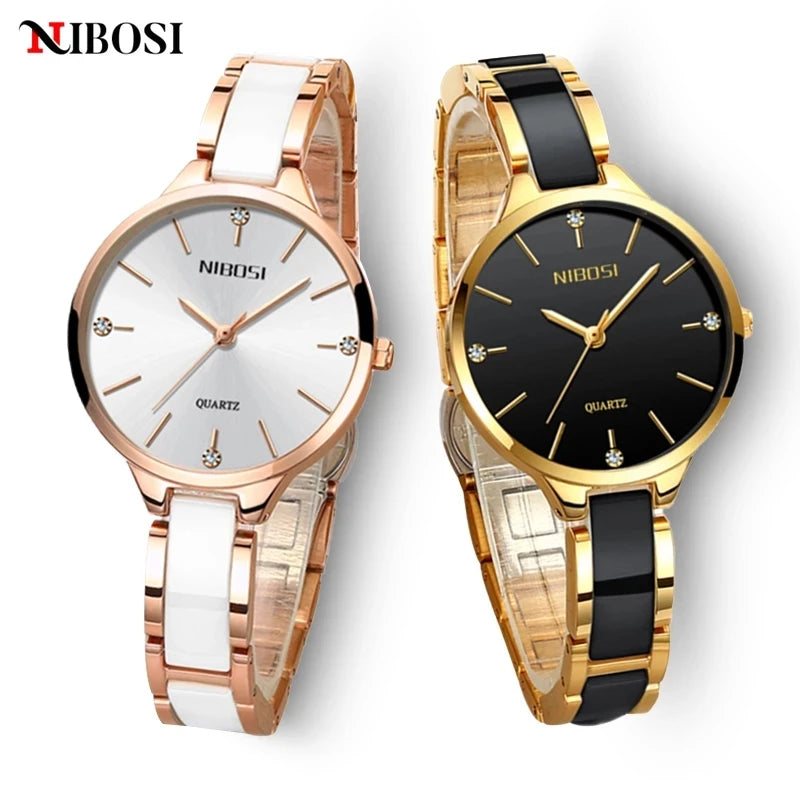 Relógio Feminino Nibosi 2330 - Pulseira de cerâmica - Delicado e Luxuoso